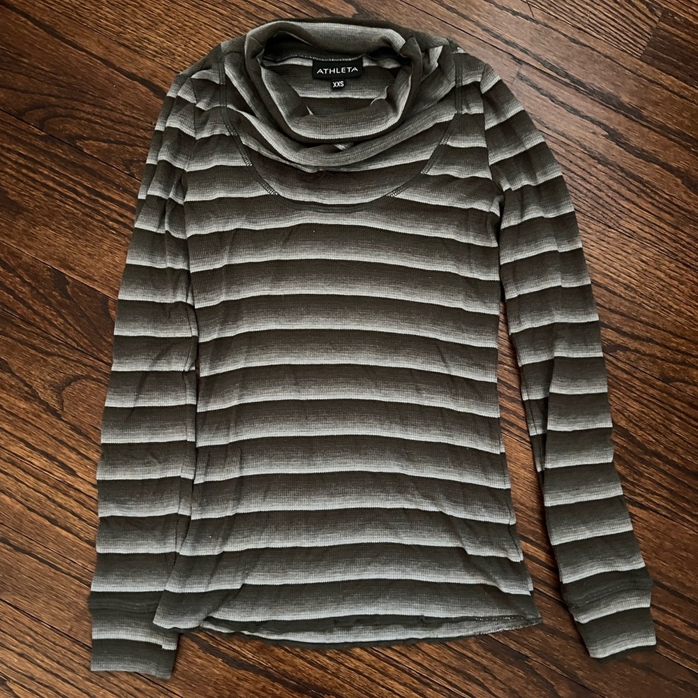 Athleta Striped Long Sleeve Top